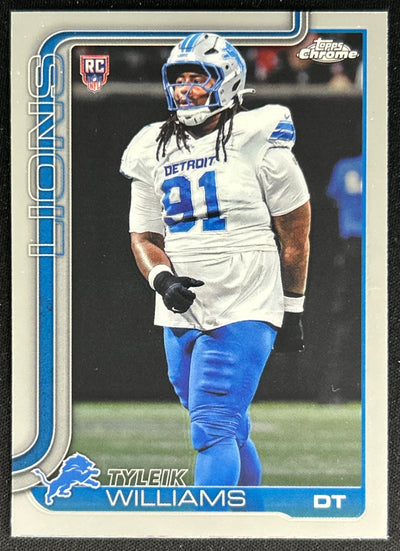 Tyleik Williams 2025 Topps Chrome Rookie Lions Default Title Sports Trading Cards