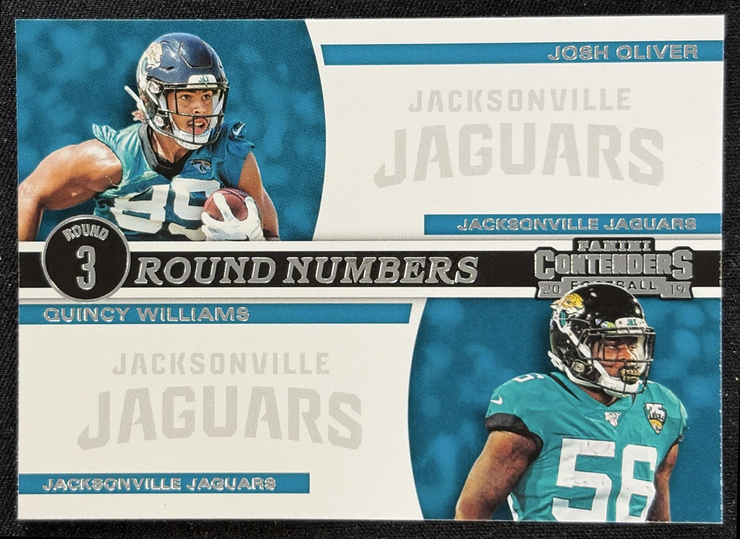 Josh Oliver Quincy Williams 2019 Panini Contenders Round Numbers Emerald Jaguars