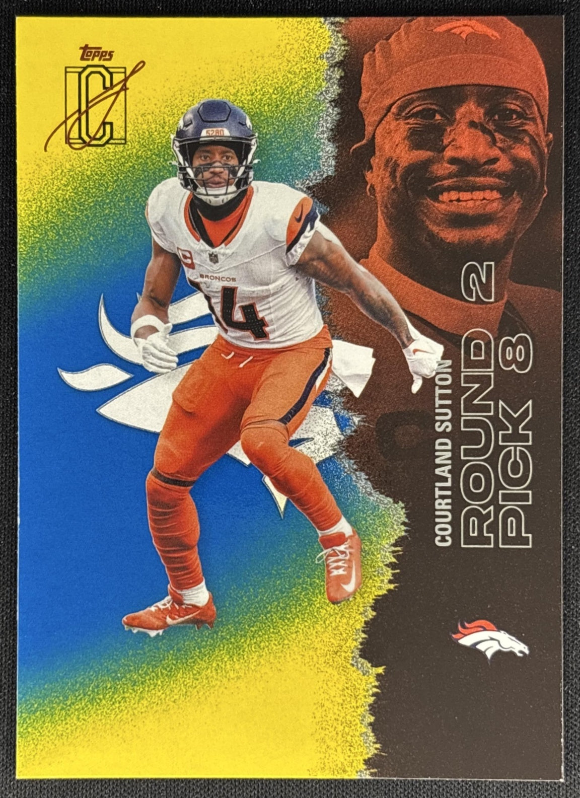 Courtland Sutton 2025 Topps Signature Class Veteran Blue & Yellow Foil Broncos Sports Trading Cards