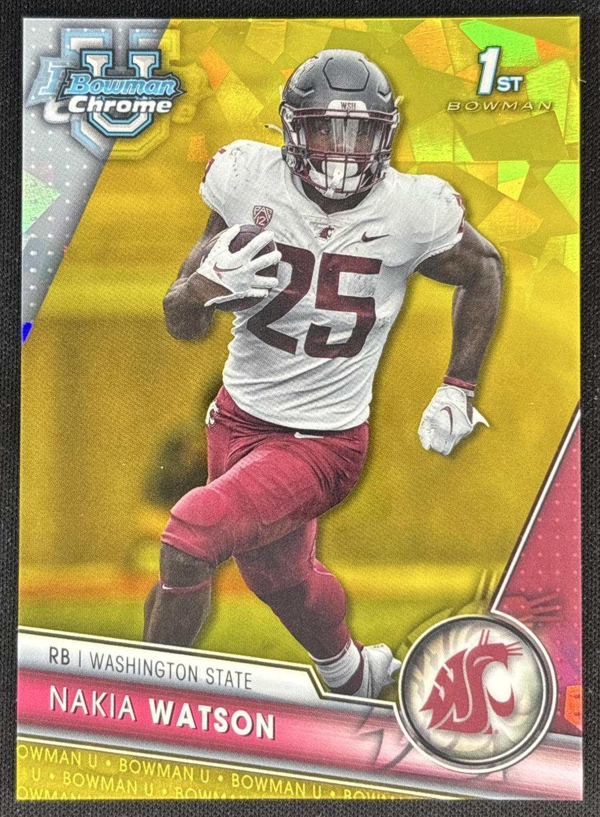 Nakia Watson 2023 Bowman University Chrome Sapphire Yellow /75 front
