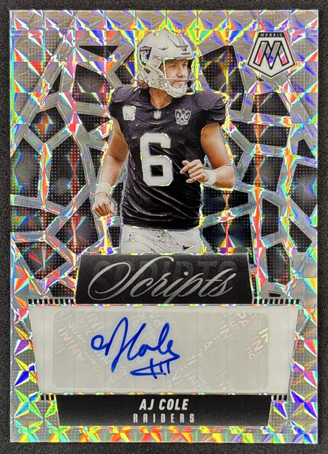 AJ Cole 2025 Panini Mosaic Scripts Raiders