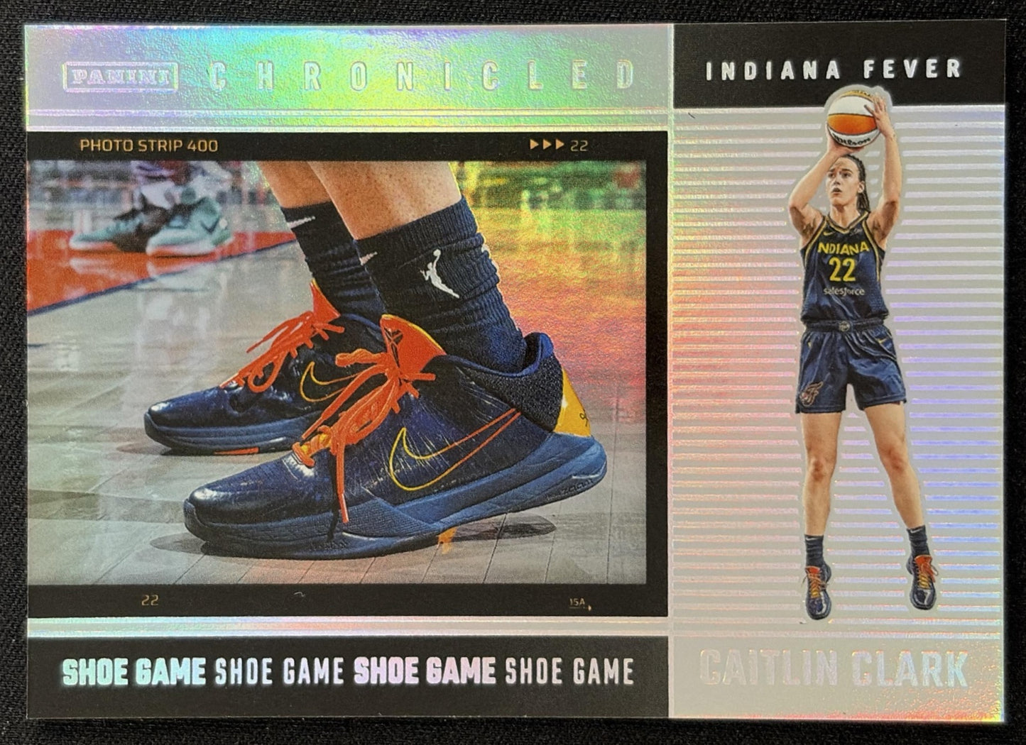 Caitlin Clark 2025 Panini Chronicled Shoe Game Red Holo Fever 78