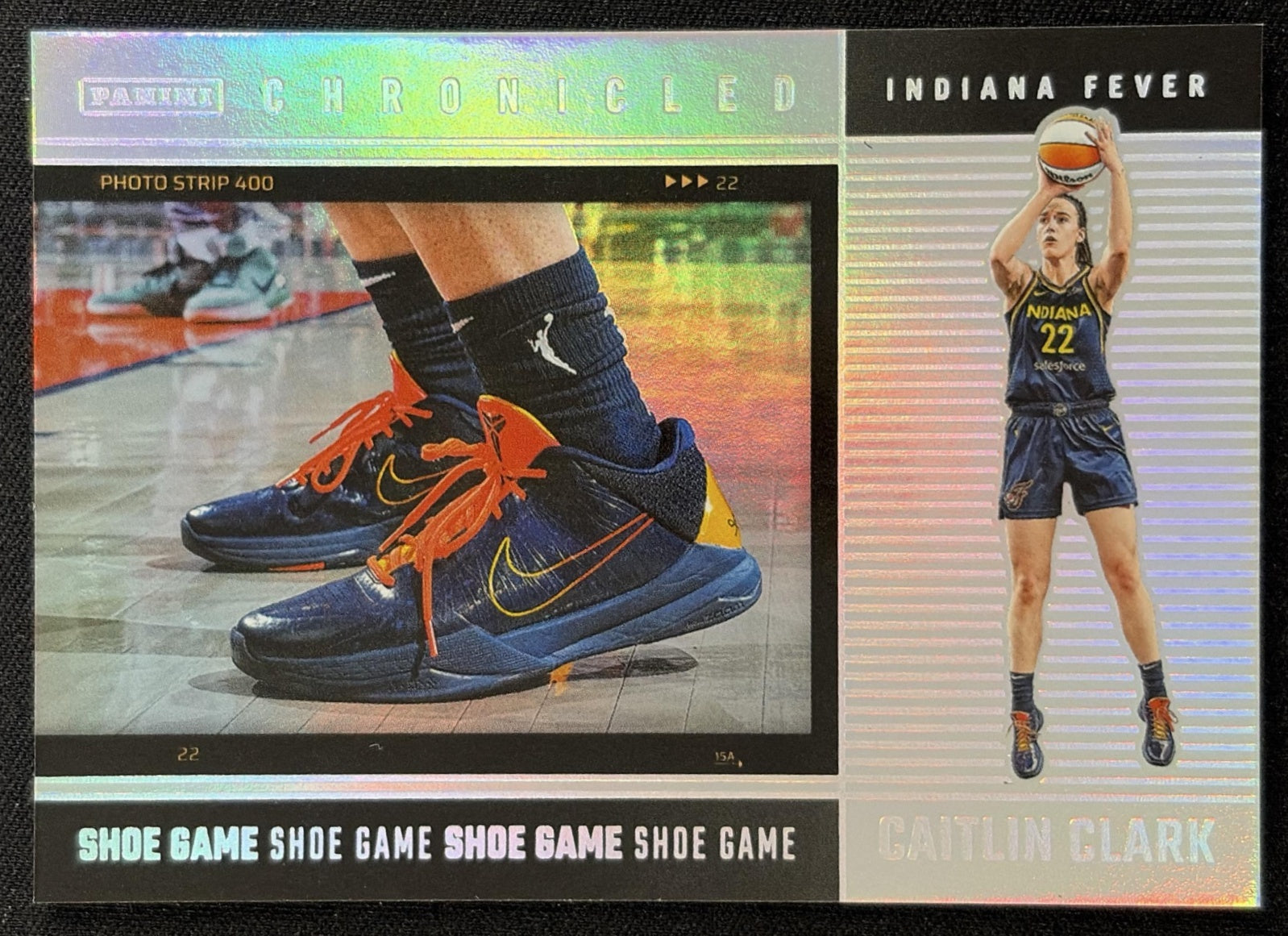 Caitlin Clark 2025 Panini Chronicled Shoe Game Red Holo Fever 78