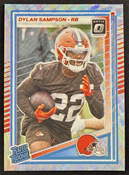 Dylan Sampson 2025 Panini Donruss Optic Rated Rookie Wave Prizm /300 Browns