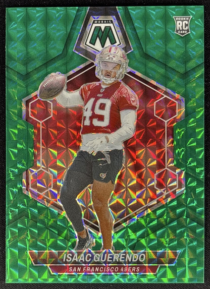 Isaac Guerendo 2024 Panini Mosaic Green Prizm 49ers Sports Trading Card