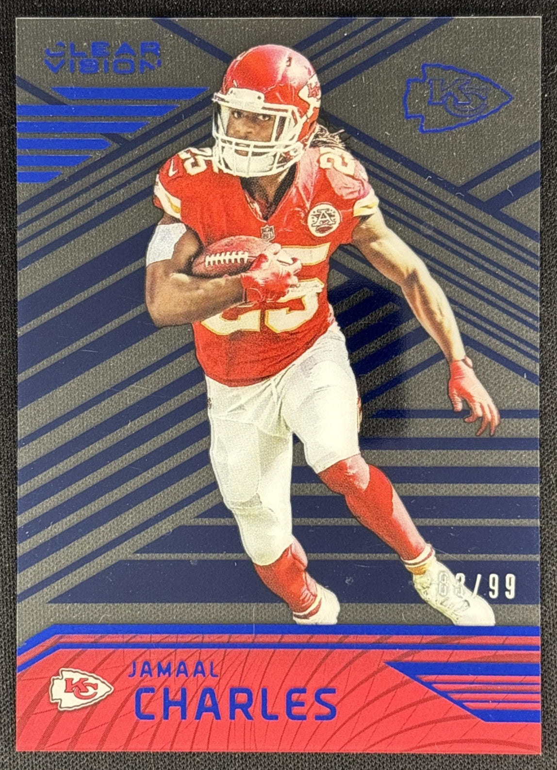 Charcandrick West Jamaal Charles 2016 Panini Clear Vision Heirs Blue /99 Chiefs front