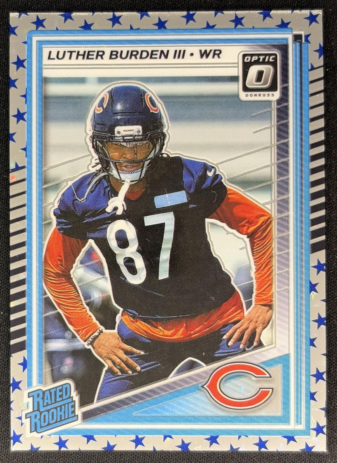 Luther Burden III 2025 Panini Donruss Optic Rated Rookie Stars Prizm Bears front