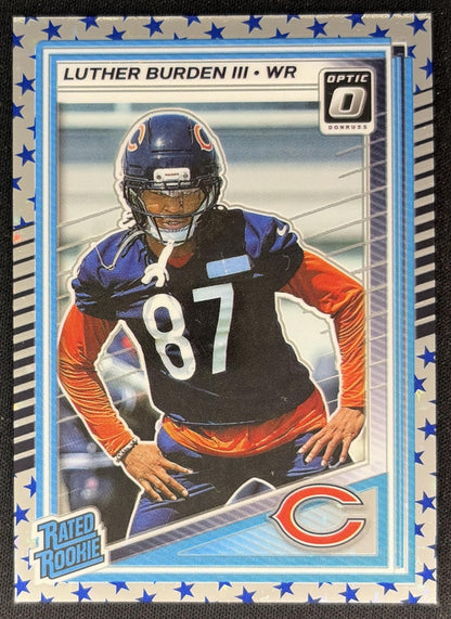 Luther Burden III 2025 Panini Donruss Optic Rated Rookie Stars Prizm Bears front