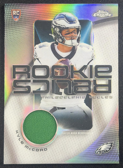 Kyle McCord 2025 Topps Chrome Rookie Relics Eagles