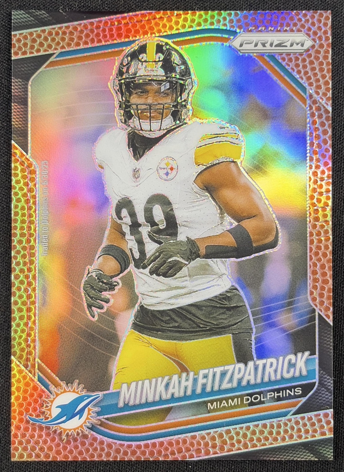 Minkah Fitzpatrick 2025 Panini Prizm Pigskin /180 Miami Dolphins Sports Trading Card