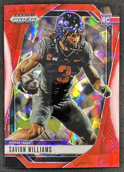 Savion Williams 2025 Panini Prizm Draft Picks Red Ice Horned Frogs Packers - Front