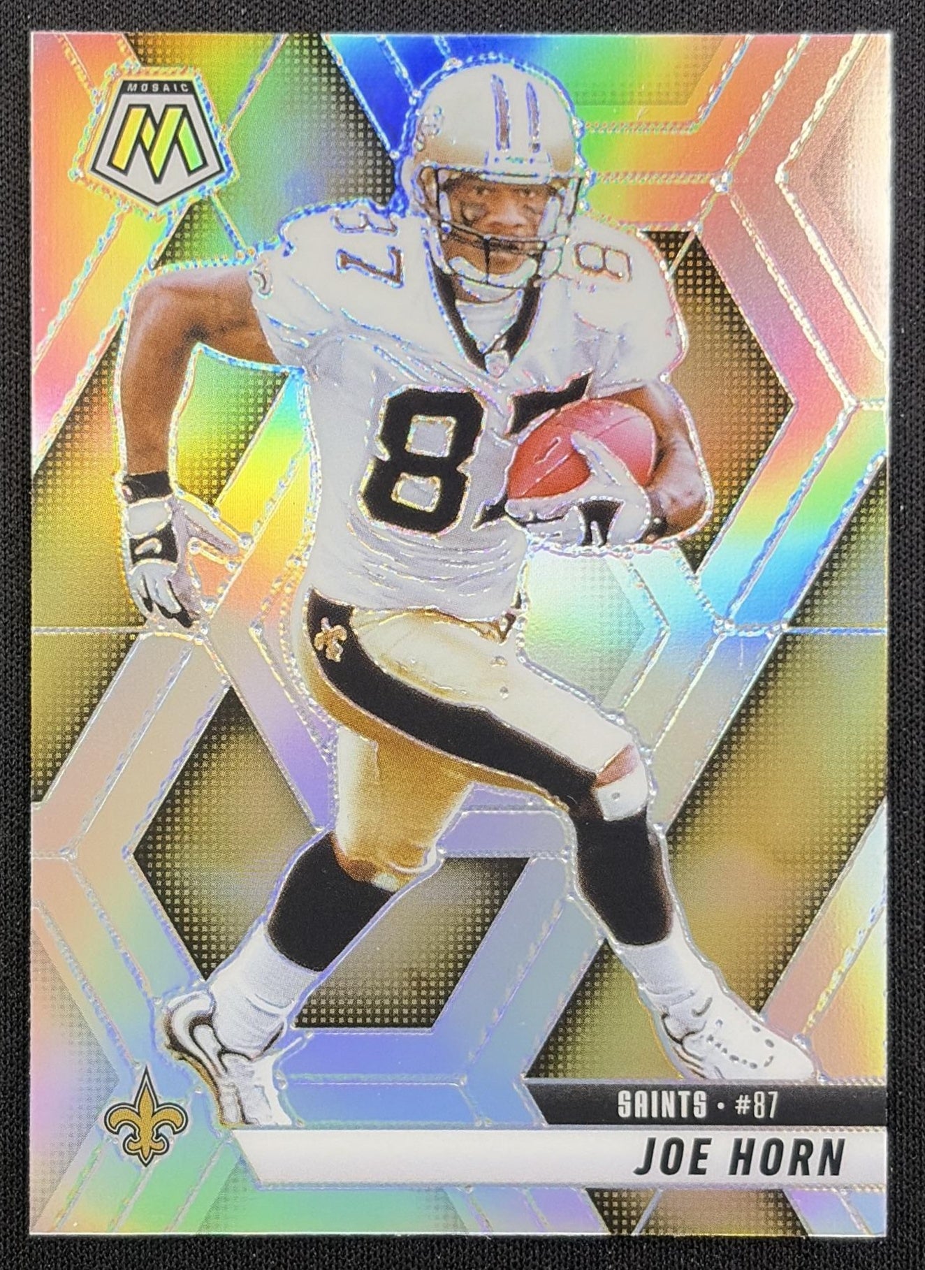 Joe Horn 2025 Panini Mosaic Silver Prizm Saints front