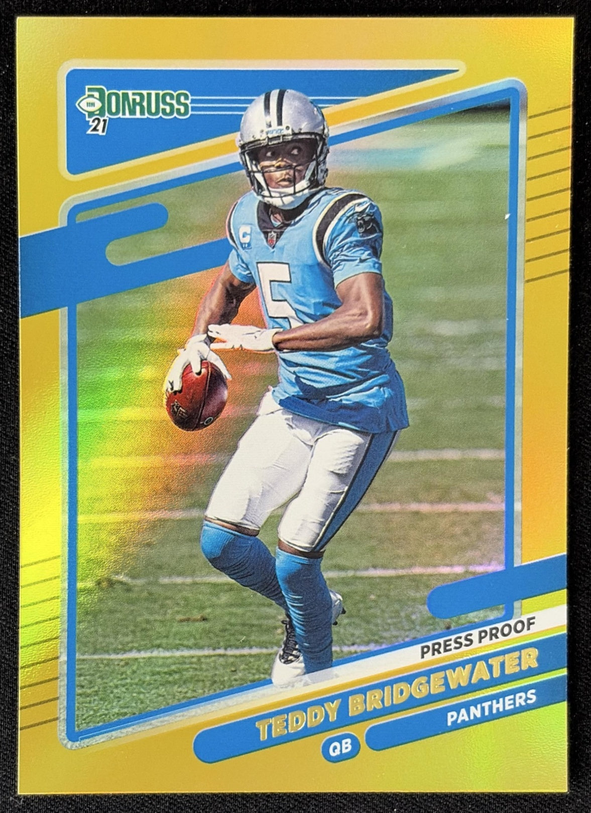 Teddy Bridgewater 2021 Panini Donruss Press Proof Premium Panthers - Carolina Panthers