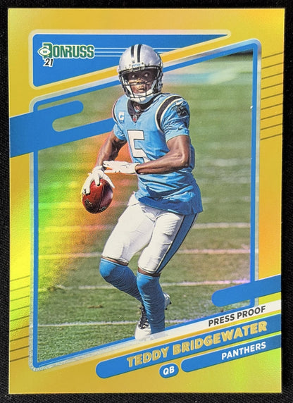 Teddy Bridgewater 2021 Panini Donruss Press Proof Premium Panthers - Carolina Panthers