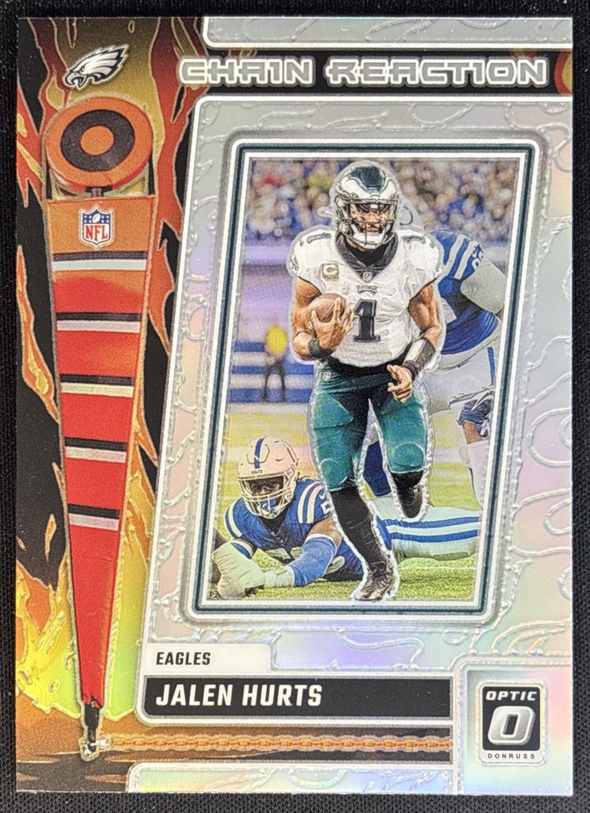 Jalen Hurts 2023 Panini Donruss Optic Chain Reaction Eagles