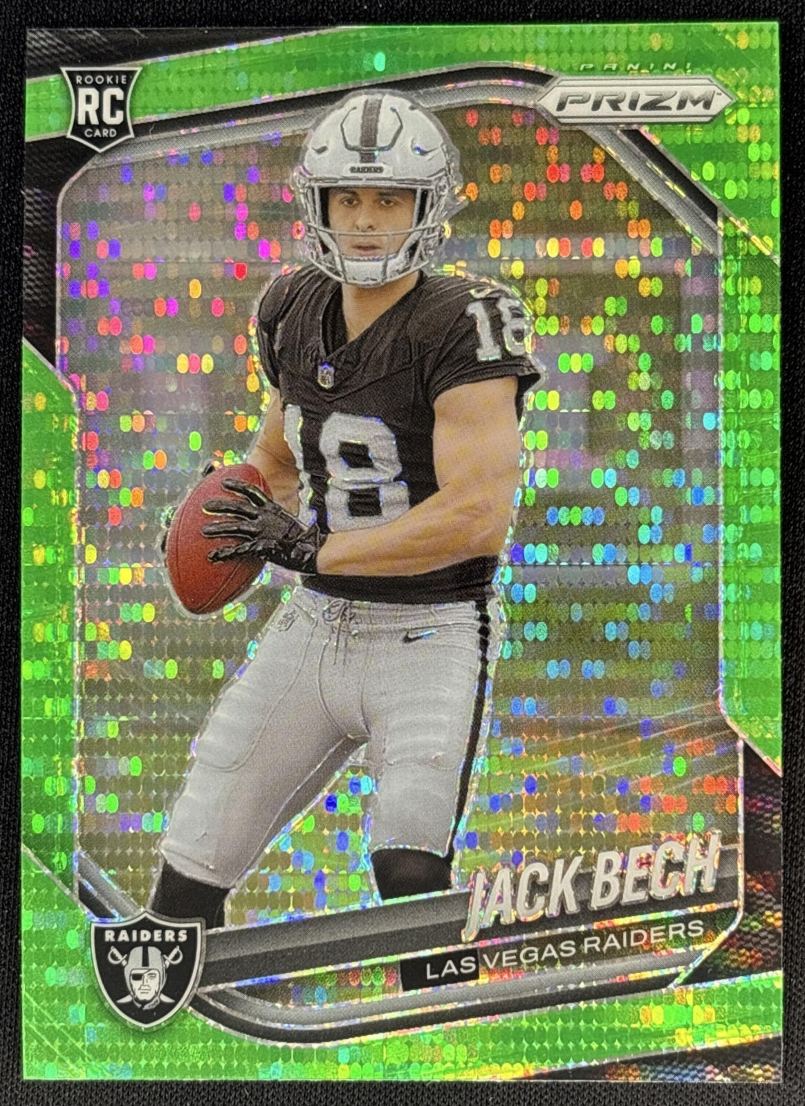 Jack Bech 2025 Panini Prizm Neon Green Pulsar Raiders