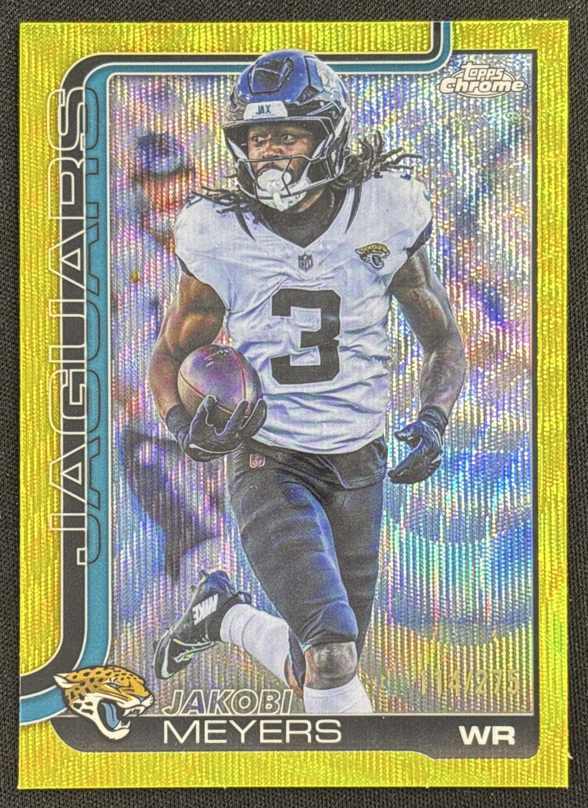 Jakobi Meyers 2025 Topps Chrome Yellow Wave Refractor /275 Jaguars