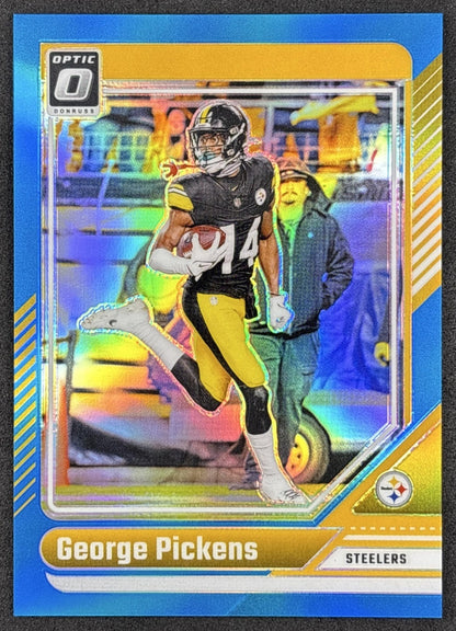 George Pickens 2024 Panini Donruss Optic Aqua /299 Steelers front