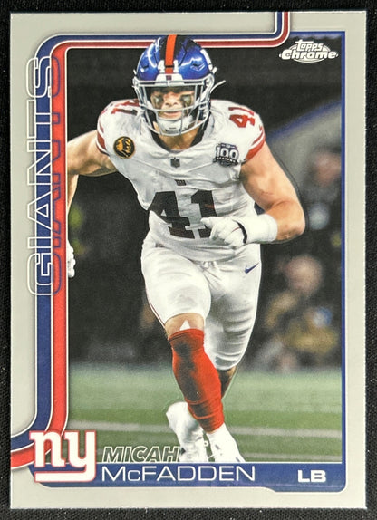 Micah McFadden 2025 Topps Chrome Giants Default Title Sports Trading Cards