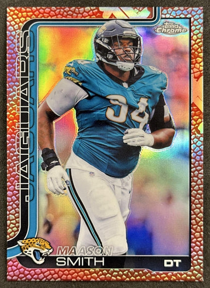 Maason Smith 2025 Topps Chrome Football Leather Refractor Jaguars