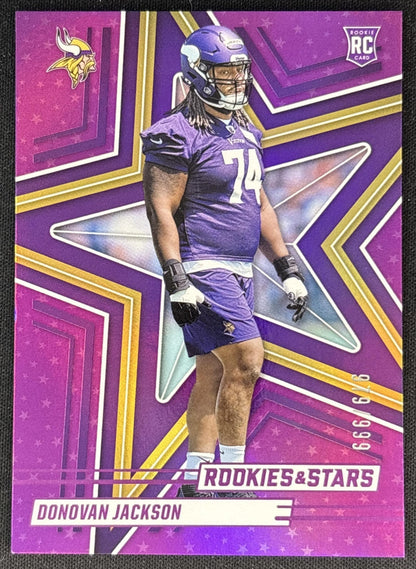 Donovan Jackson 2025 Panini Rookies & Stars Purple /999 Vikings