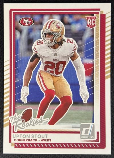 Upton Stout 2025 Panini Donruss Rookies & Highlights 49ers Sports Trading Cards