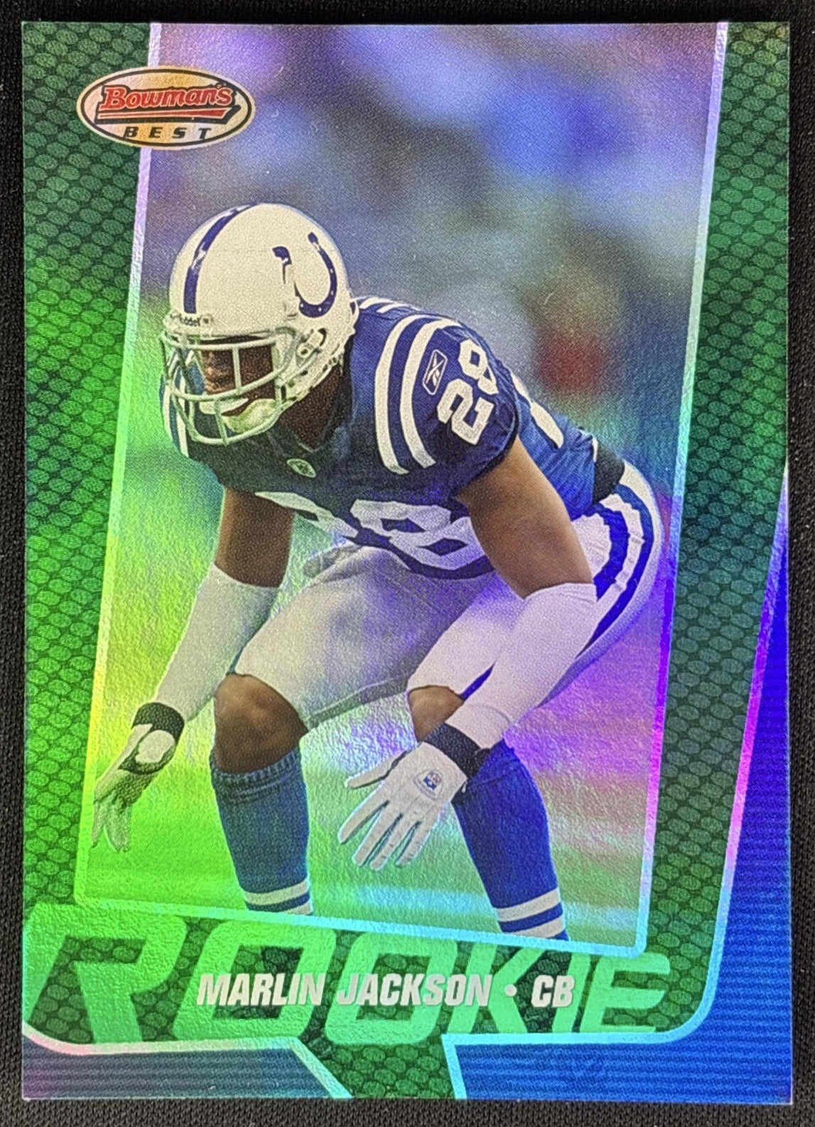 Marlin Jackson 2005 Bowman's Best Green /799 Colts Sports Trading Cards