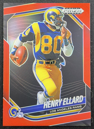 Henry Ellard 2025 Panini Prizm Black Red /299 Rams Sports Trading Card