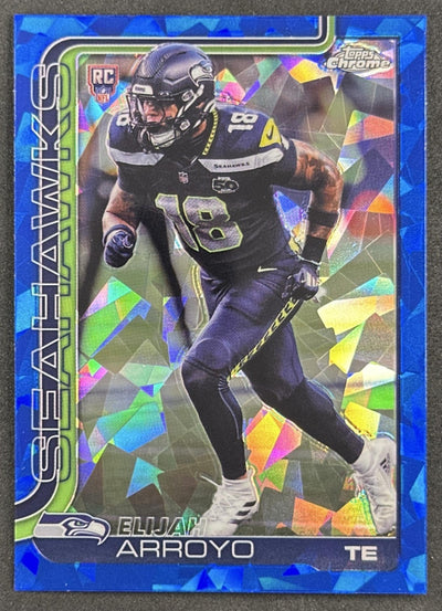 Elijah Arroyo 2025 Topps Chrome Sapphire Seahawks Sports Trading Card