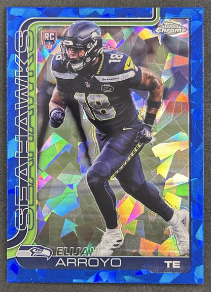 Elijah Arroyo 2025 Topps Chrome Sapphire Seahawks Sports Trading Card