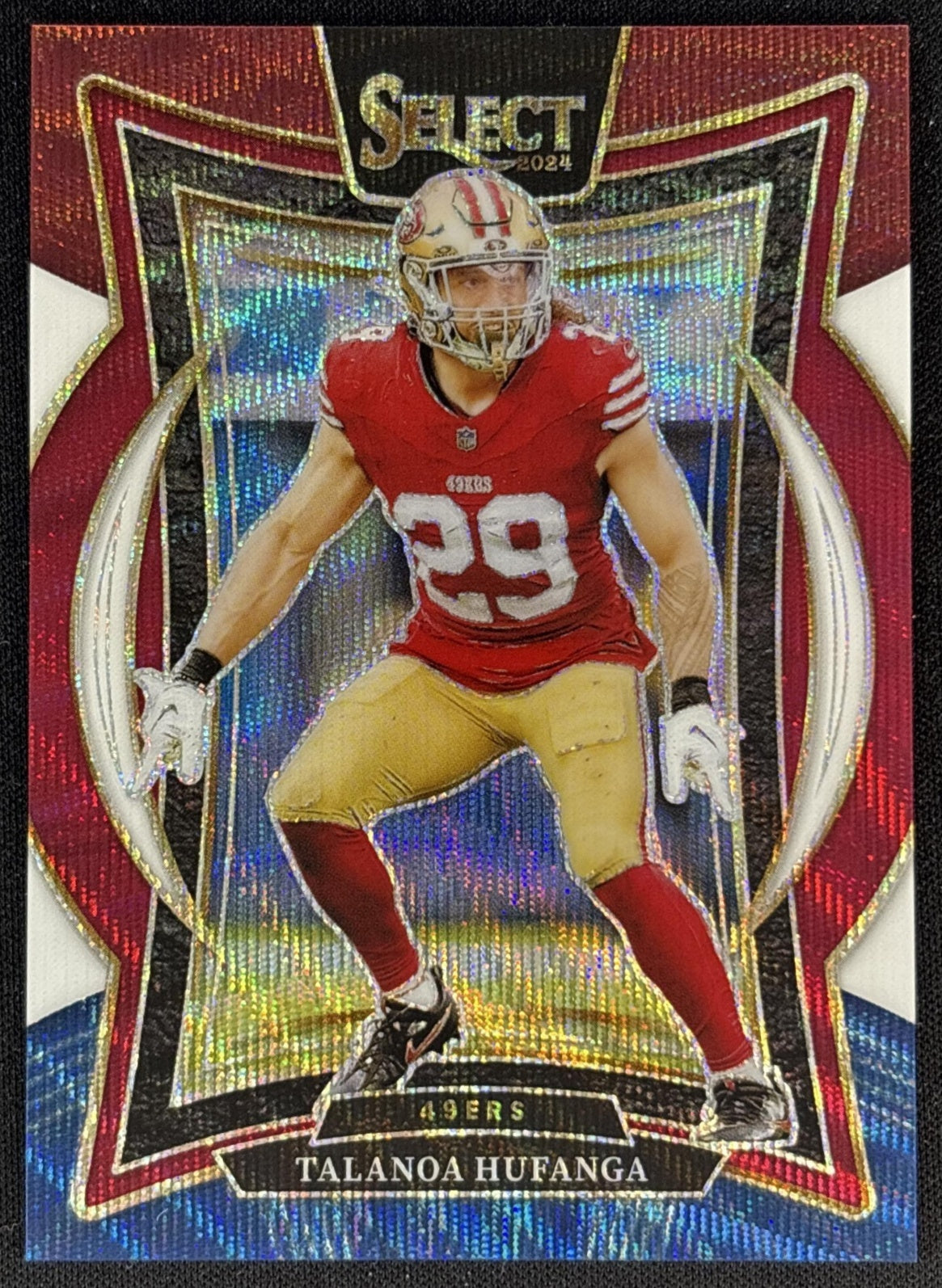 Talanoa Hufanga 2024 Panini Select Concourse Tri-Color Prizm /299 49ers front