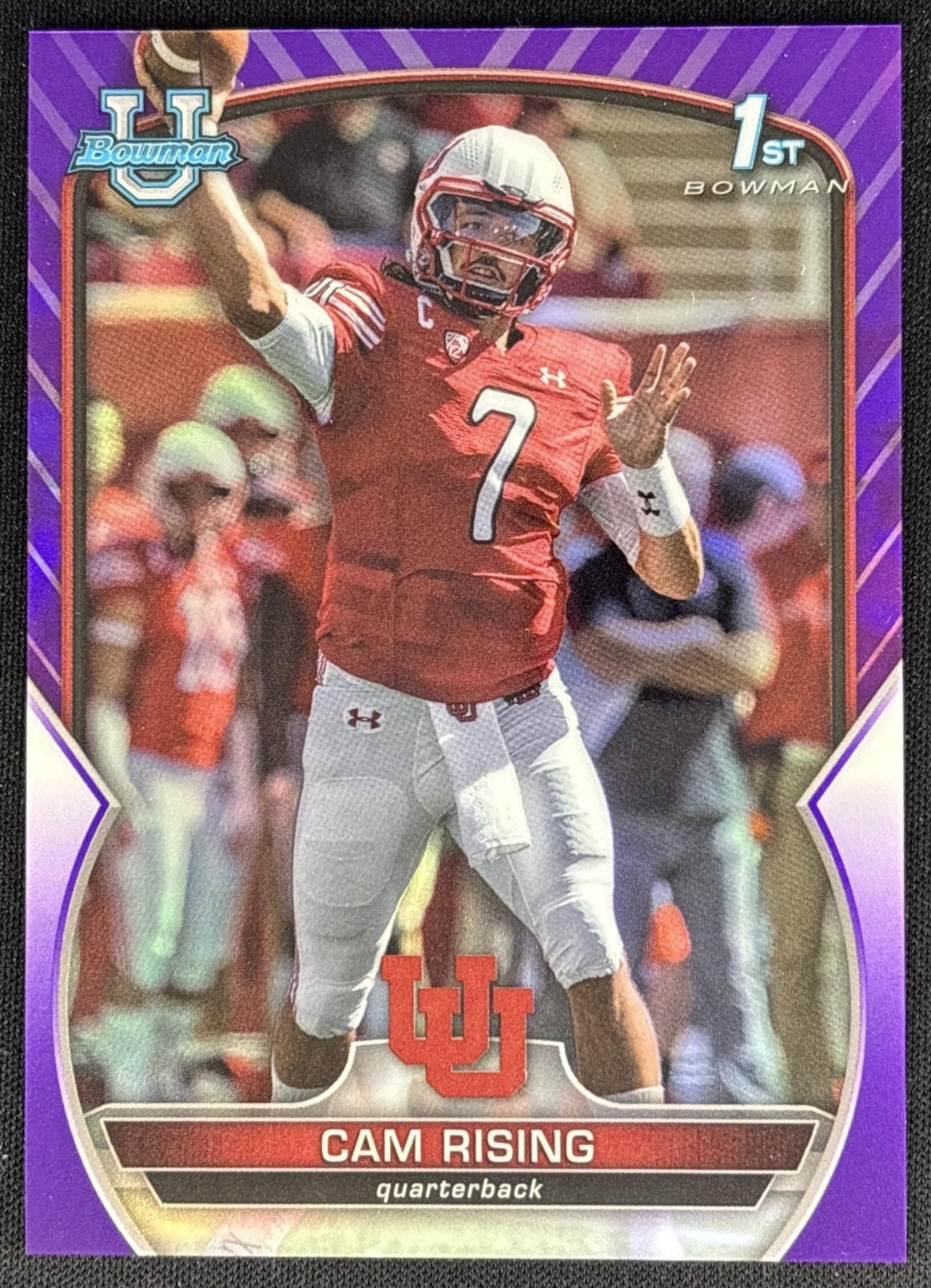 Cam Rising 2022 Bowman University Chrome Purple Refractor /399 Utes front