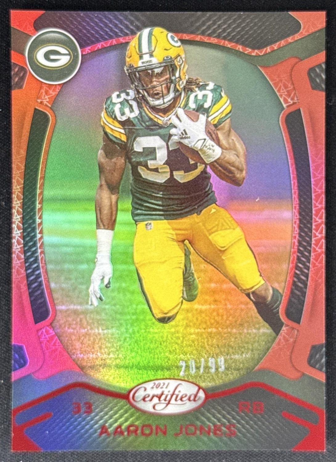 Aaron Jones 2021 Panini Certified Mirror Red /99 Packers Sports Trading Card