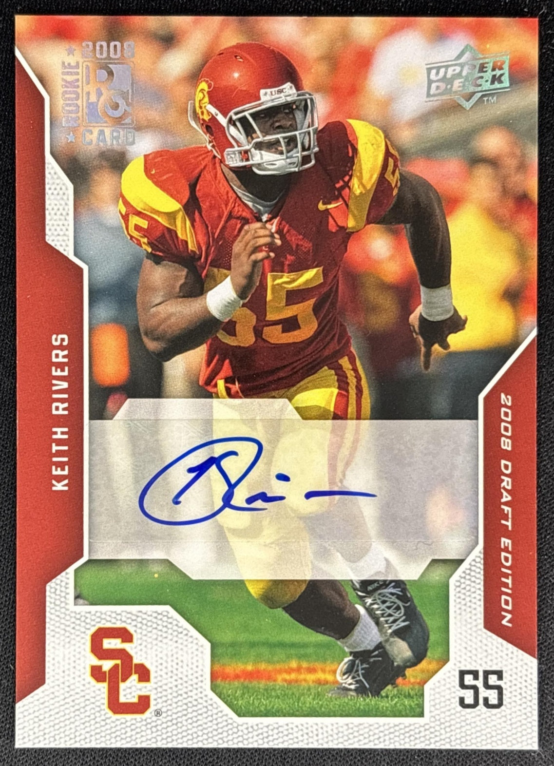 Keith Rivers 2008 SP Rookie Edition Auto Bengals front