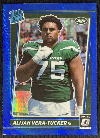Alijah Vera-Tucker 2021 Panini Donruss Optic Blue Hyper Jets