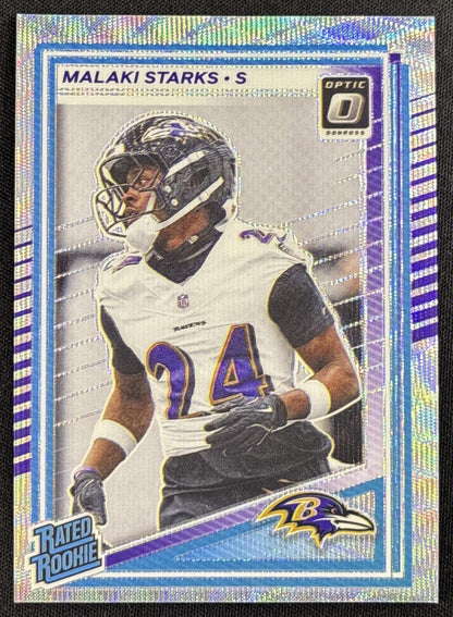 Malaki Starks 2025 Panini Donruss Optic Rated Rookie Wave Prizm /300 Ravens