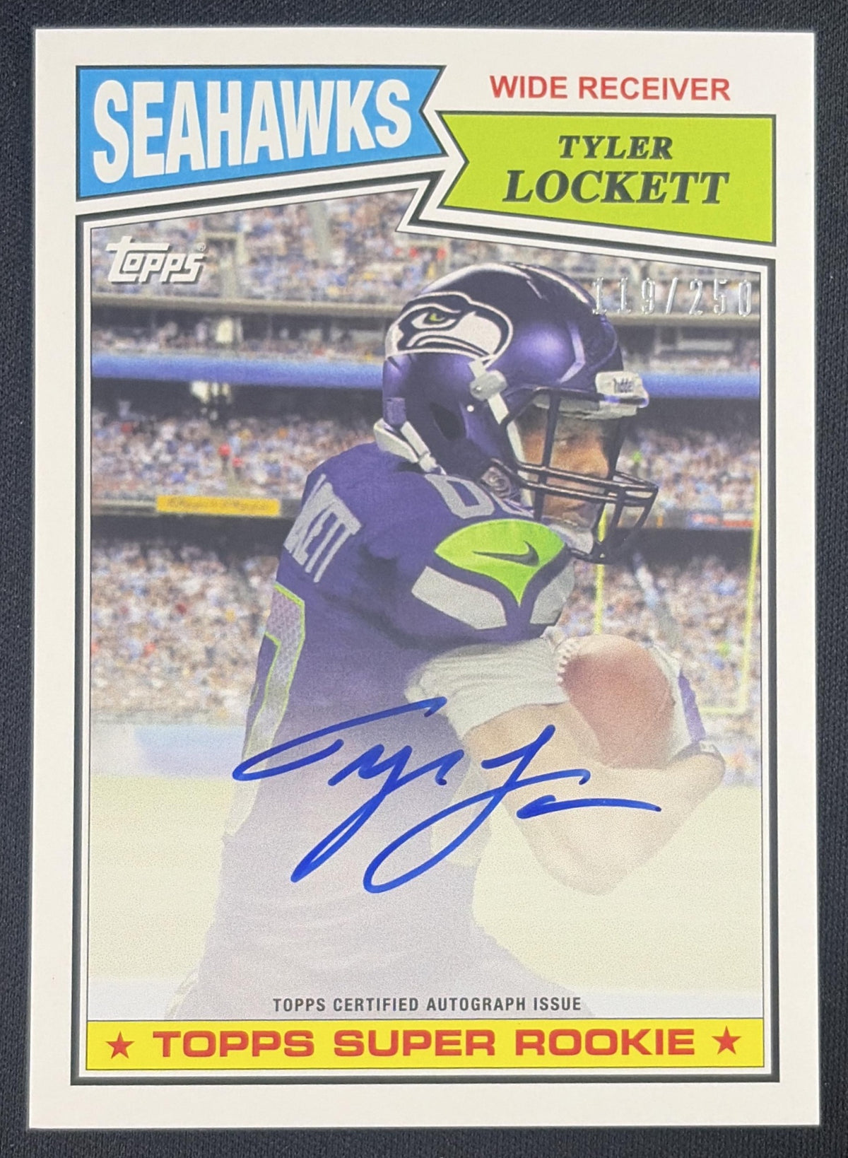 Tyler Lockett 2015 Topps 1987 Super Rookie Auto /250 Seahawks Sports Trading Card