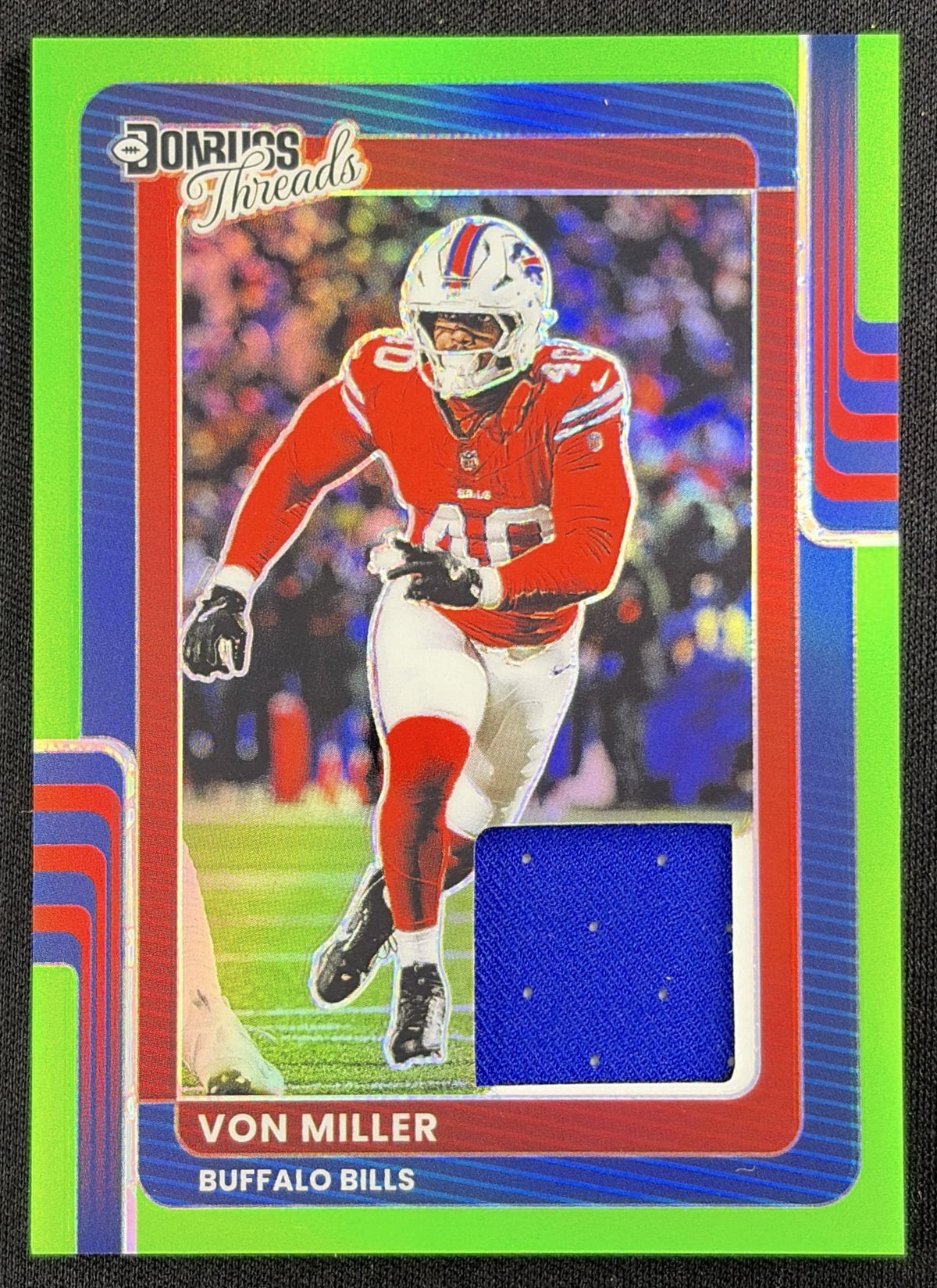Von Miller 2025 Panini Donruss Optic Threads Neon Green Prizm /149 Bills