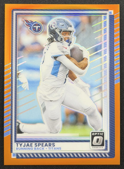 Tyjae Spears 2025 Panini Donruss Optic Orange Prizm /299 Titans