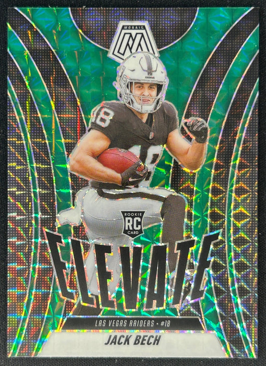 Jack Bech 2025 Panini Mosaic Elevate Green Prizm Raiders