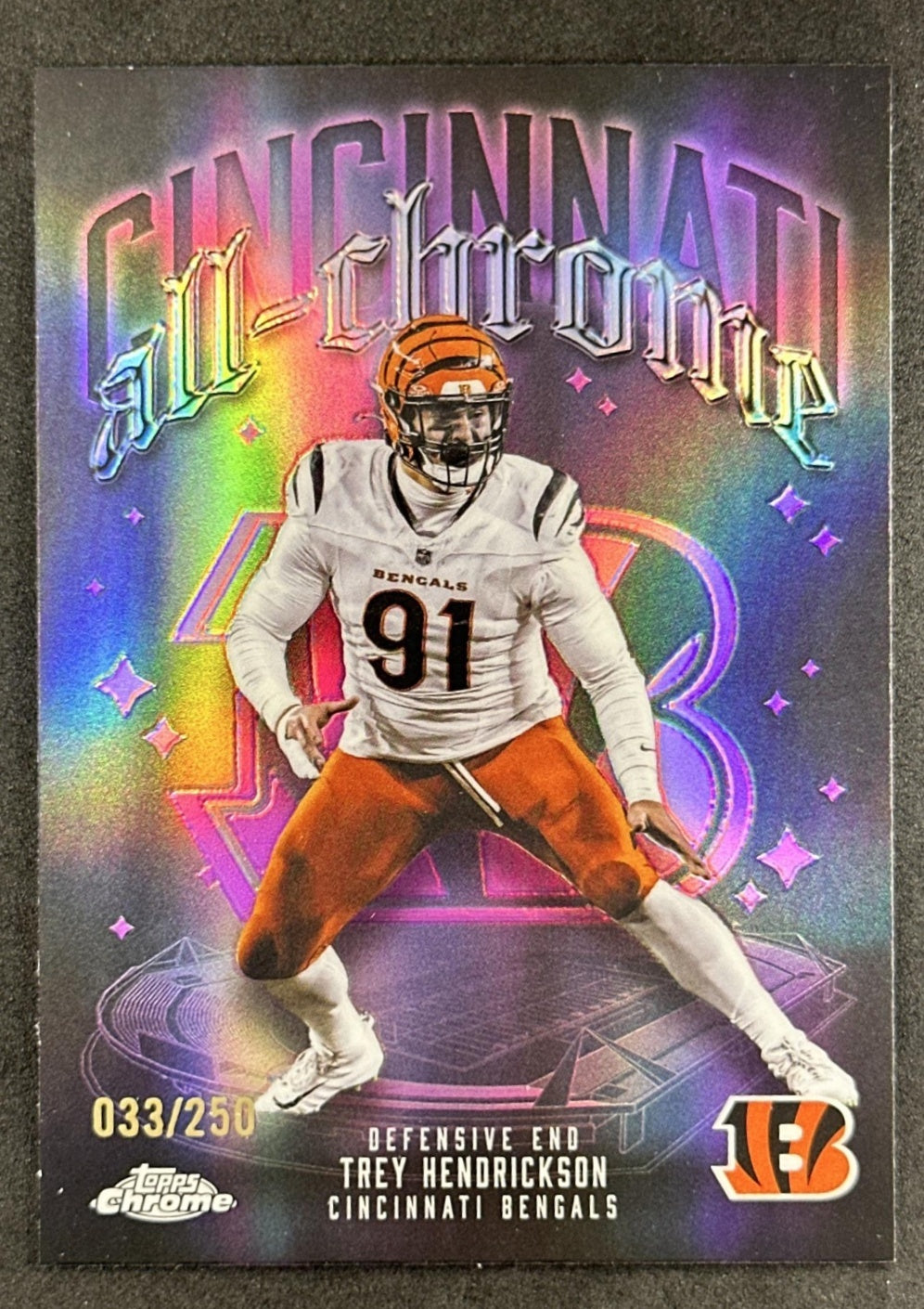 Trey Hendrickson 2025 Topps Chrome All Team Pink Refractor /250 Bengals front