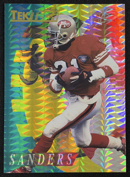 Deion Sanders 1997 Collector's Edge Excalibur Game Gear /700 Cowboys - front