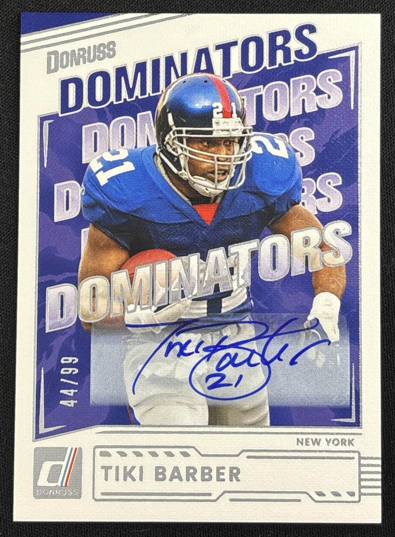 Tiki Barber 2026 Panini Donruss Dominators Auto /99 Giants