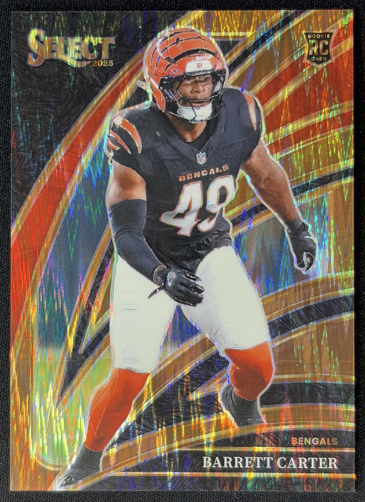 Barrett Carter 2025 Panini Select Club Level Copper Prizm Shock /899 Bengals front
