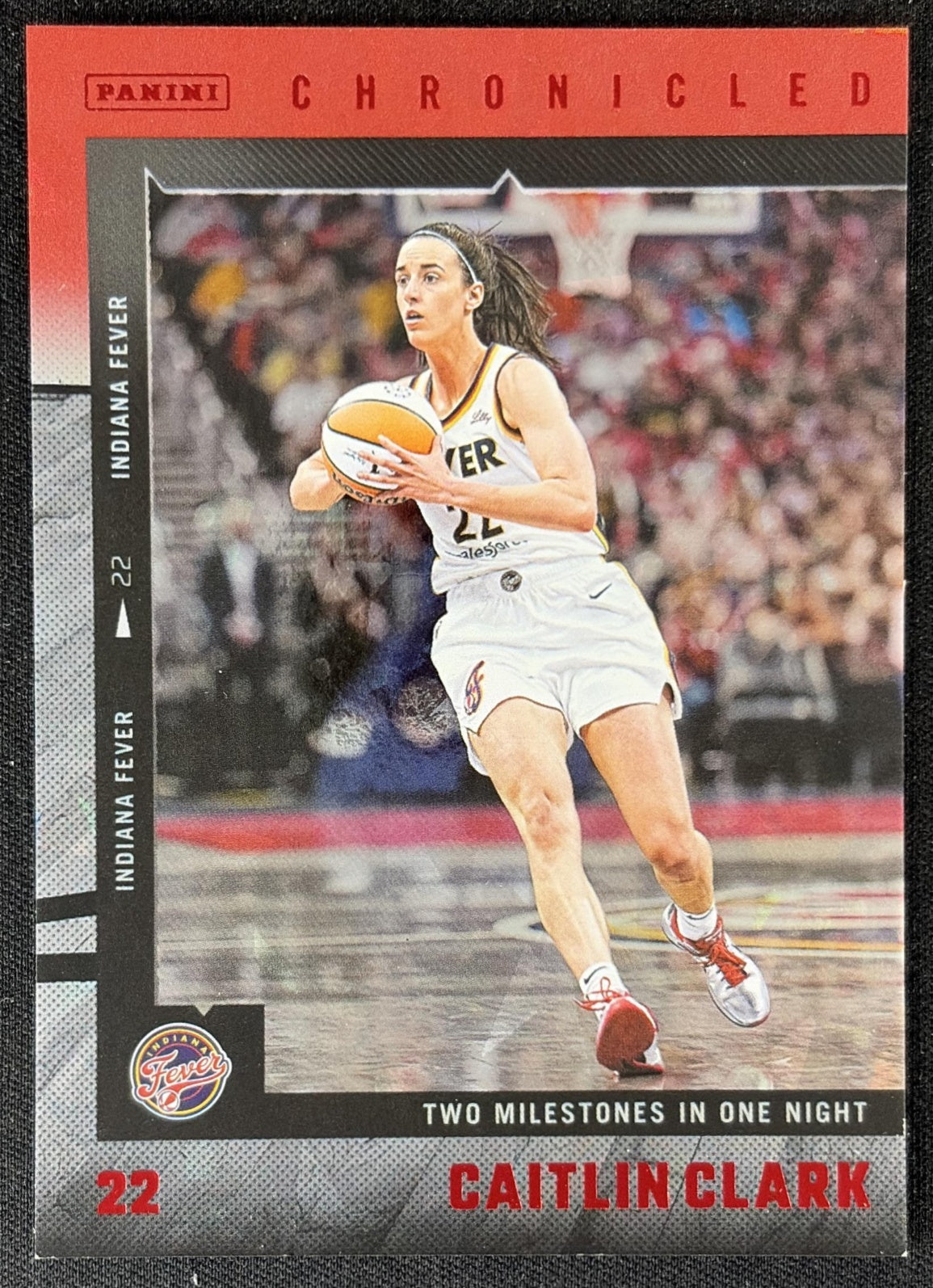 Caitlin Clark 2025 Panini Chronicled WNBA Red Cracked Ice Fever 3