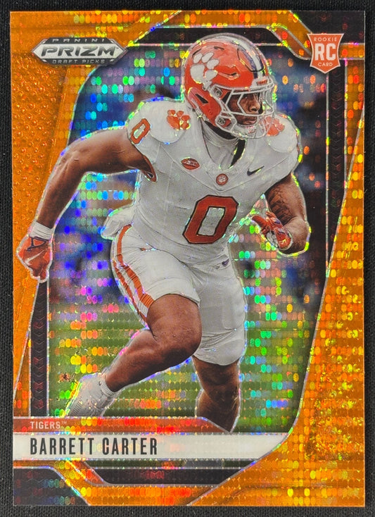 Barrett Carter 2025 Prizm Draft Picks Orange Pulsar /75 Tigers sports trading card