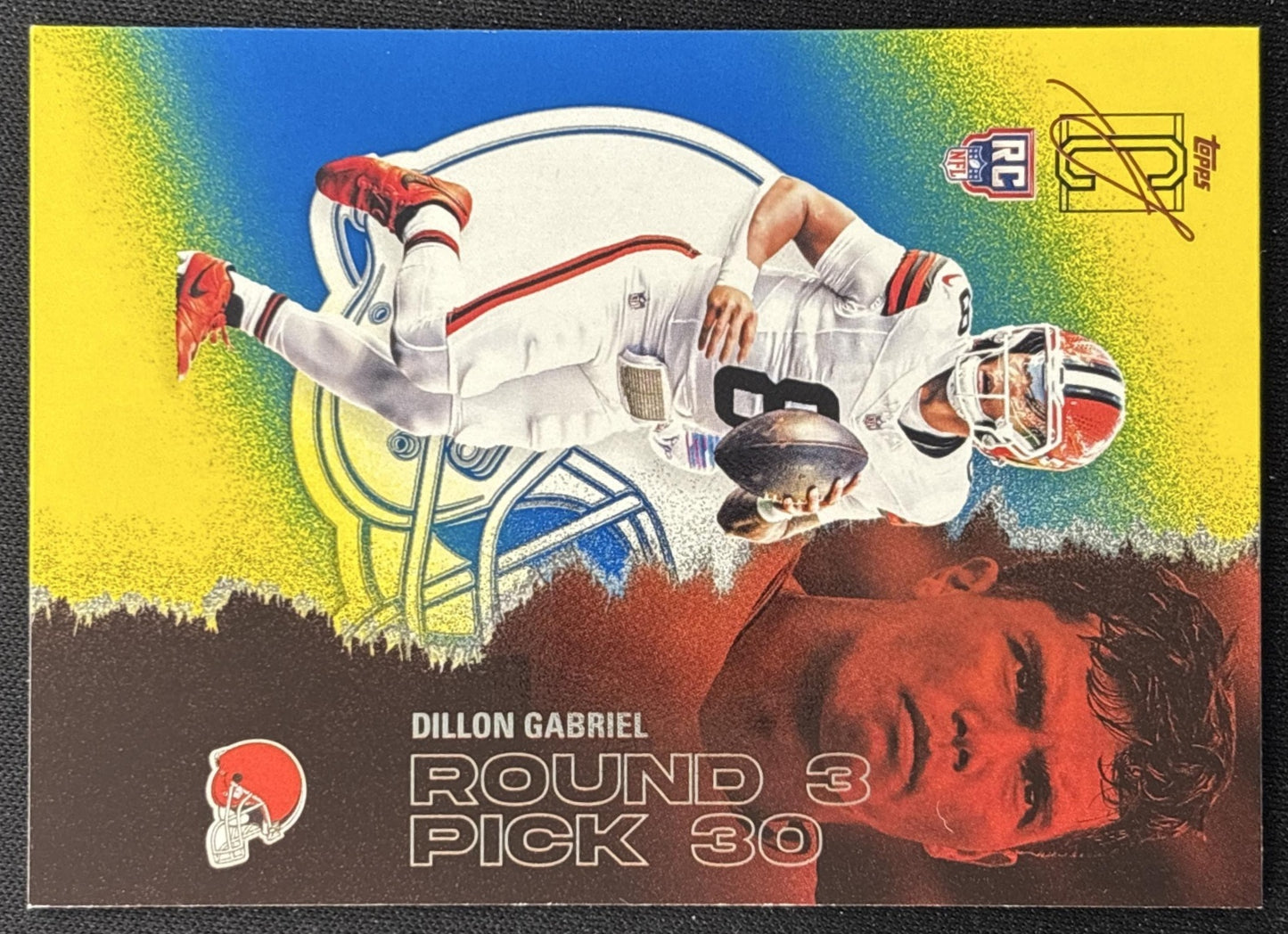 Dillon Gabriel 2025 Topps Signature Class Rookie Blue & Yellow Foil Browns - Front