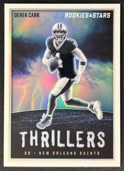 Derek Carr 2023 Rookies & Stars Thrillers White /149 Saints - Front | Wayne Collection