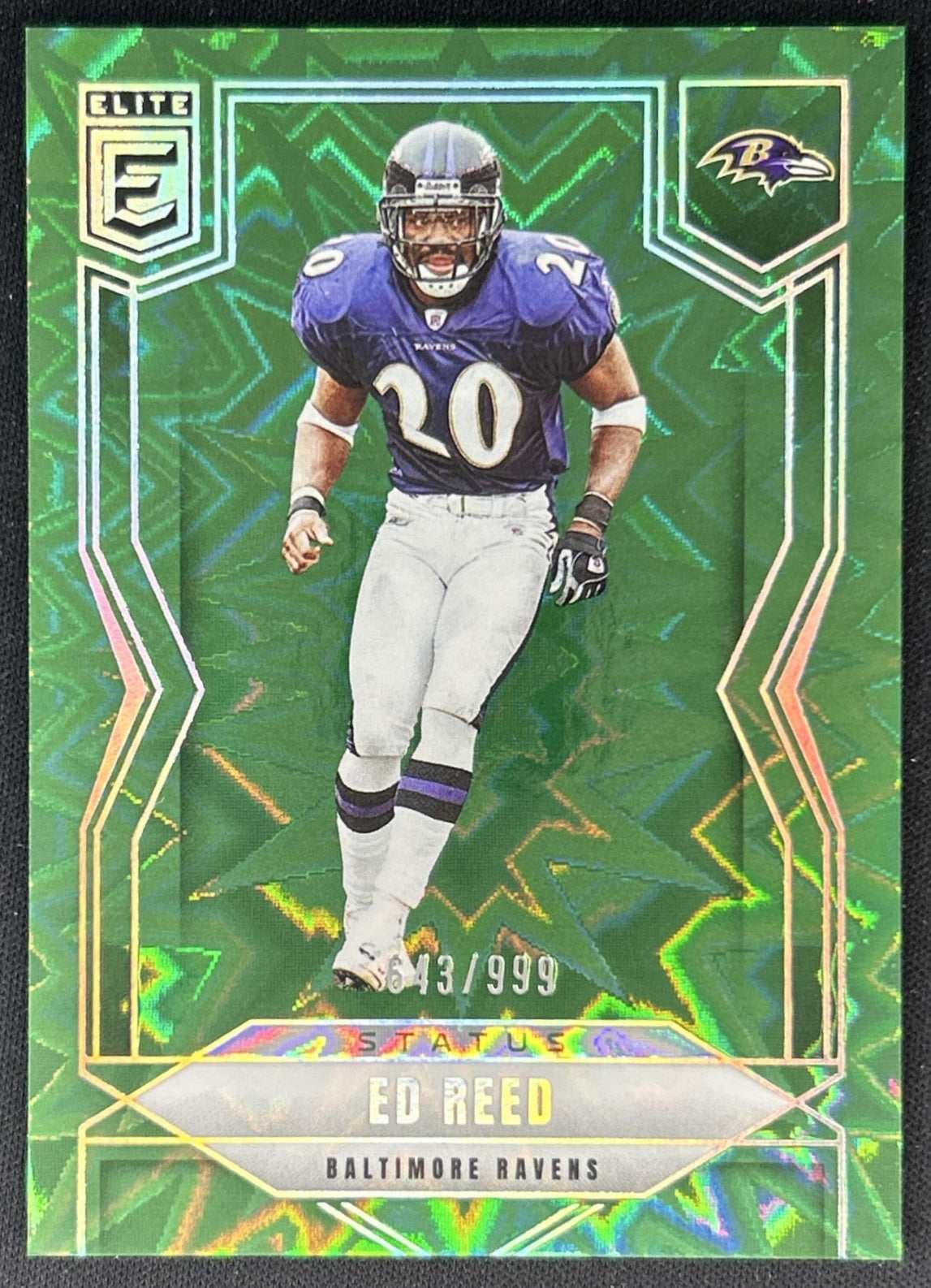 Ed Reed 2025 Panini Donruss Elite Aspirations Lime Green /999 Ravens