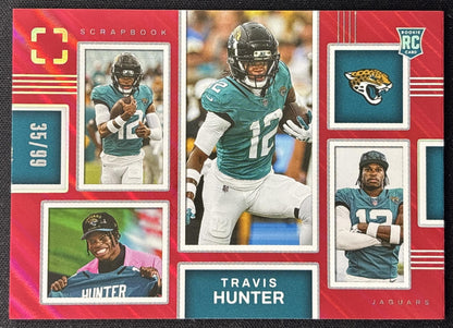 Travis Hunter 2025 Panini PhotoGenic Scrapbook Red /99 Jaguars